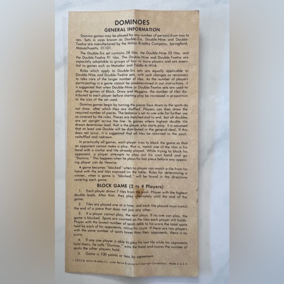 Dominos game Wooden Dragon Double Six box dated 1970 Milton Bradley toys kids - Picture 5 of 10